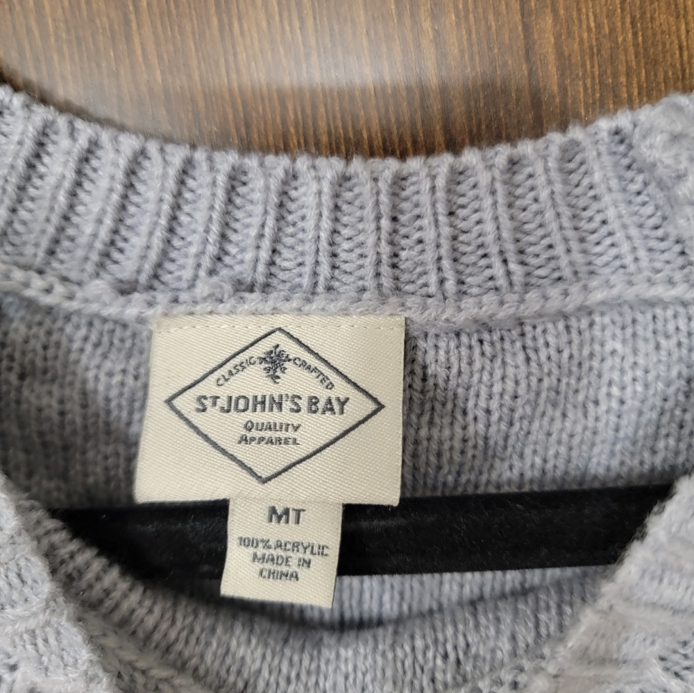 St John's Bay Medium Tall Cable Knit Sweater in Grey - Picture 4 of 6